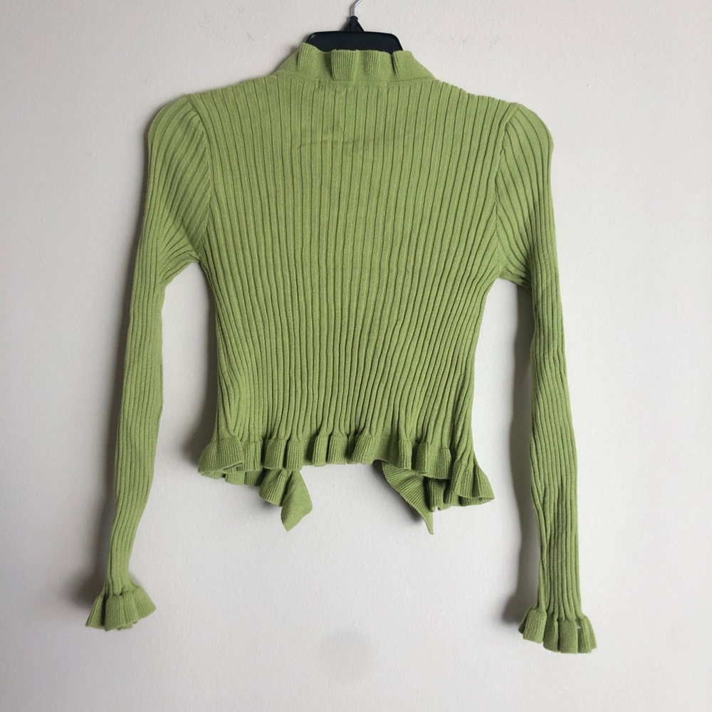 Merritt Charles Green Ribbed Cardigan - Picture 5 of 5